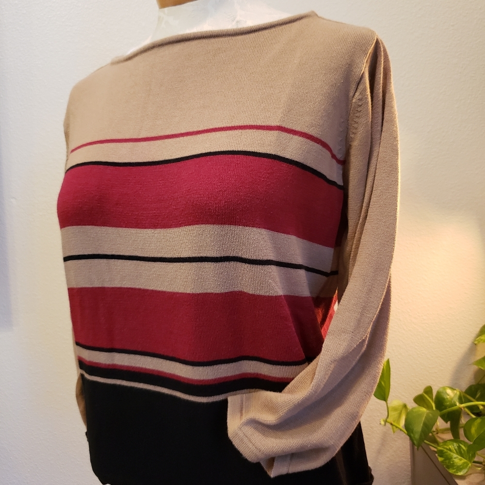 Kate Landry 3/4 Sleeve Sweater Blouse sz Large